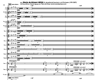 Maria de Alvear, Auschhnitt aus der Partitur SEXO